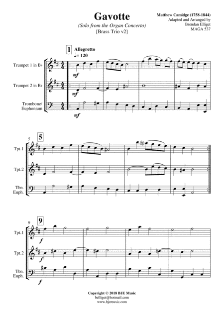 Gavotte Solo From The Organ Concerto Brass Trio V2 Page 2