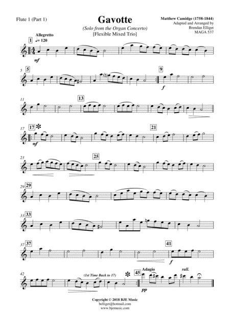 Gavotte Solo From The Organ Concerto Flexible Mixed Woodwind Trio Or Mixed Group Score And Parts Pdf Page 2