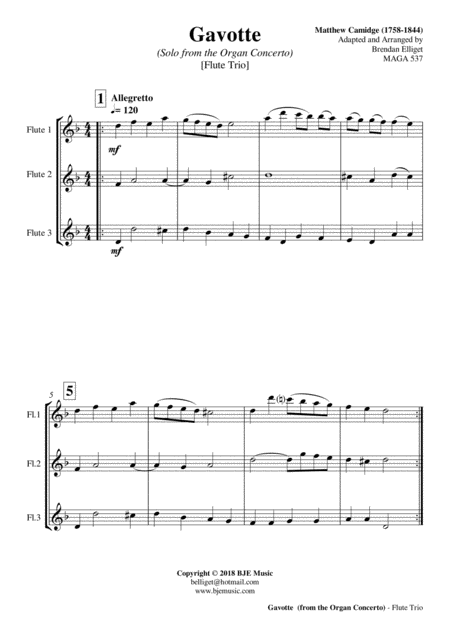 Gavotte Solo From The Organ Concerto Flute Trio Page 2