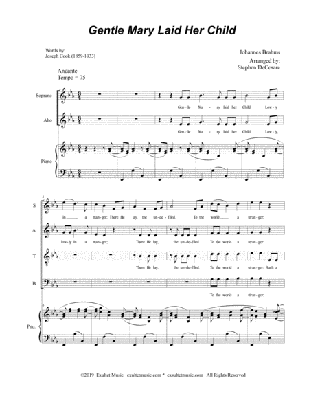 Gentle Mary Laid Her Child For Satb Page 2