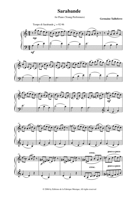 Germaine Tailleferre Sarabande For Piano Page 2