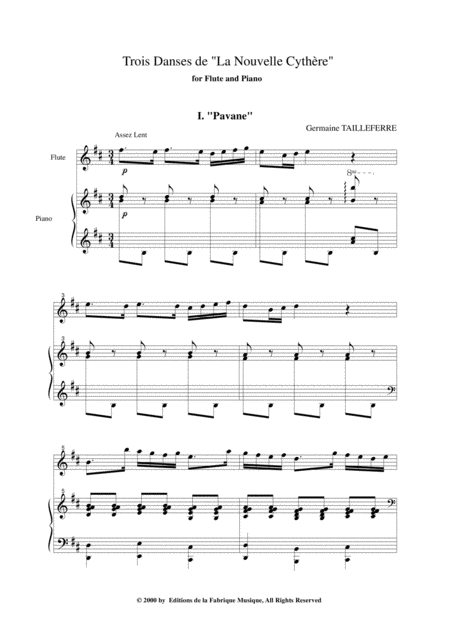 Germaine Tailleferre Trois Danses De La Nouvelle Cythre For Flute And Piano Page 2