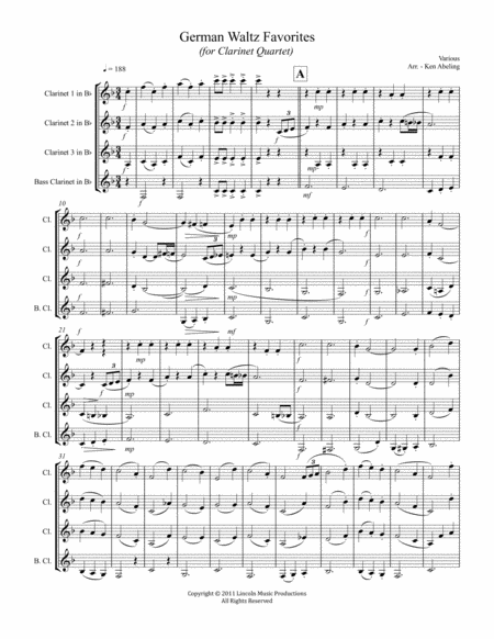 German Waltz Oktoberfest Medley For Clarinet Quartet Page 2