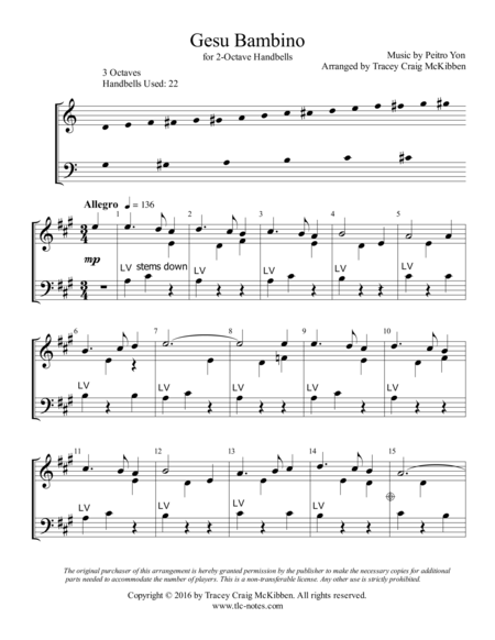 Gesu Bambino 2 Octave Handbells Page 2