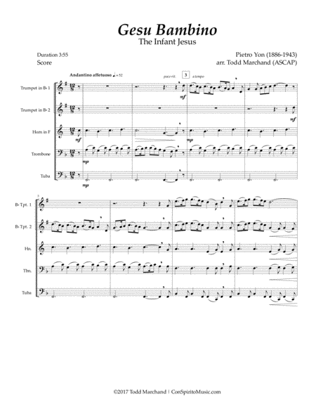 Gesu Bambino Brass Quintet Page 2
