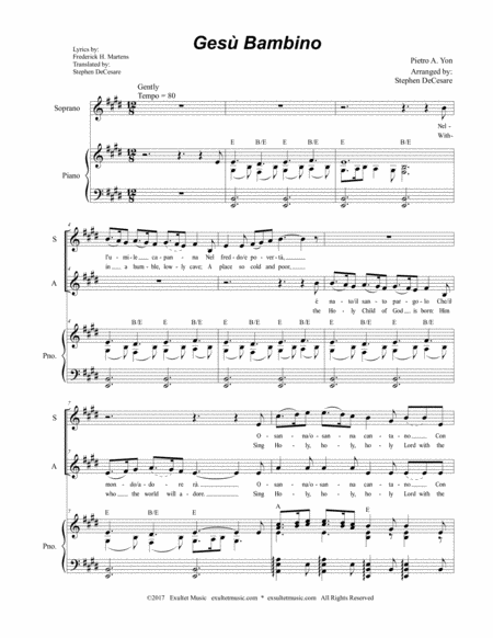 Gesu Bambino For 2 Part Choir Sa Page 2