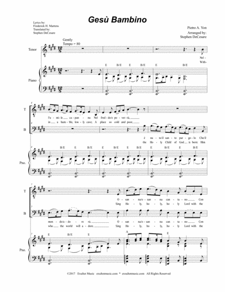 Gesu Bambino For 2 Part Choir Tb Page 2