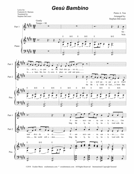 Gesu Bambino For 2 Part Choir Page 2