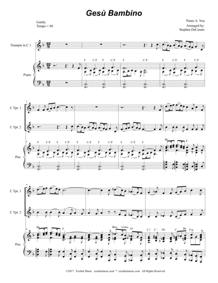Gesu Bambino Trumpet Duet Page 2