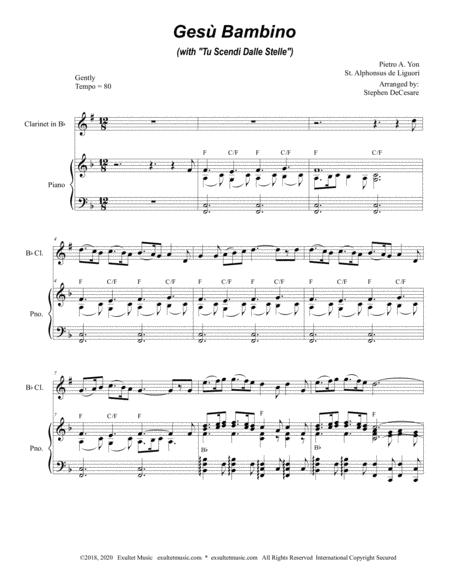 Gesu Bambino With Tu Scendi Dalle Stelle For Bb Clarinet Solo And Piano Page 2