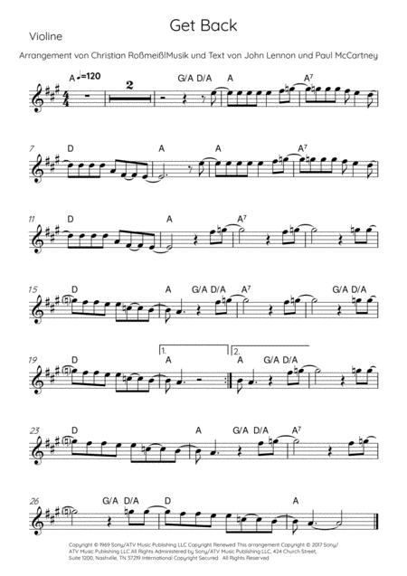 Get Back Melody For Strings Violin Cello Page 2