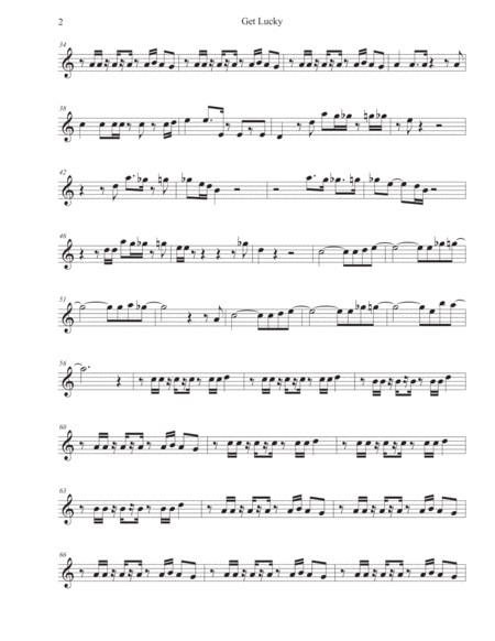 Get Lucky Easy Key Of C Alto Sax Page 2