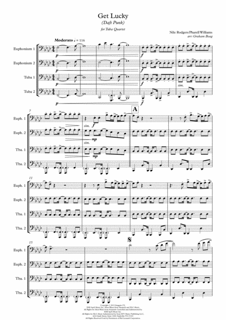 Get Lucky For Tuba Quartet Page 2