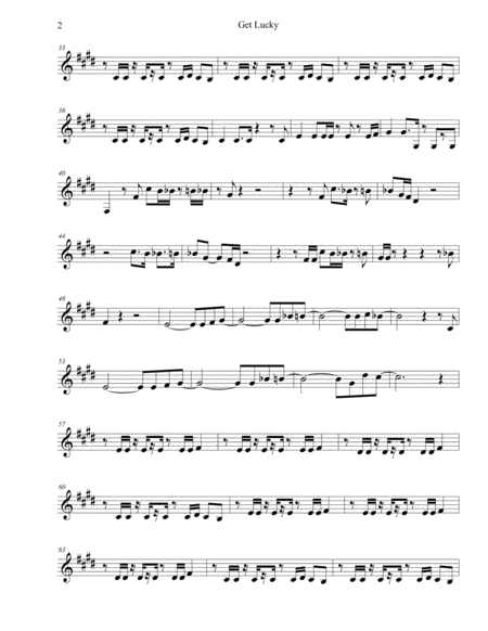 Get Lucky Original Key Bb Clarinet Page 2