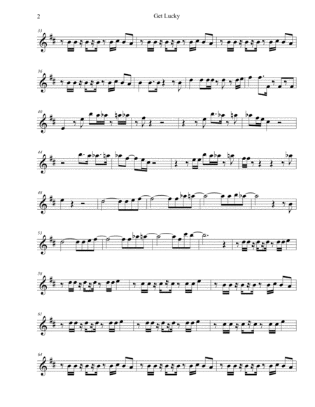 Get Lucky Original Key Flute Page 2