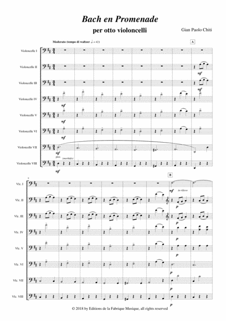 Gian Paolo Chiti Bach En Promenade For Cello Octet Page 2