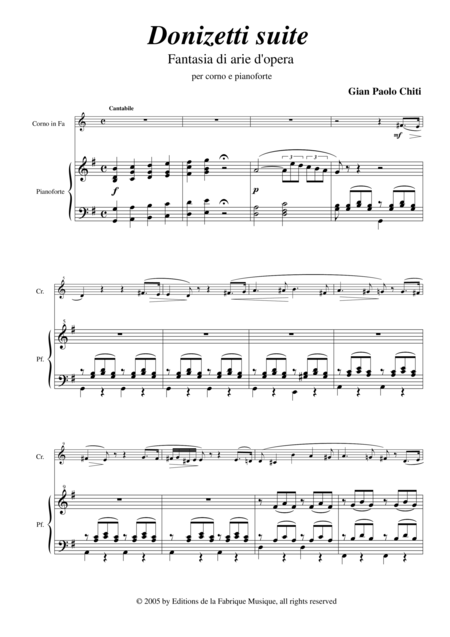 Gian Paolo Chiti Donizetti Suite For Horn And Piano Page 2