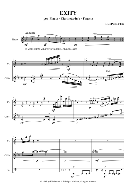 Gian Paolo Chiti Exity For Flute Bb Clarinet And Bassoon Page 2