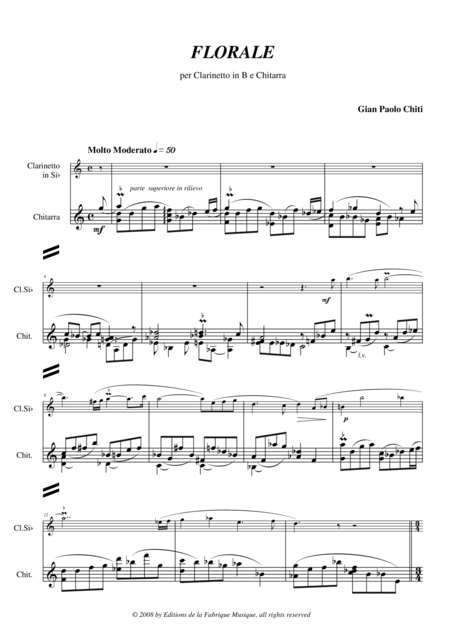 Gian Paolo Chiti Florale For Clarinet And Guitar Page 2