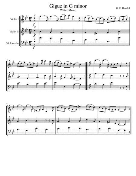 Gigue In G Minor From Water Music Two Violins And Cello Page 2