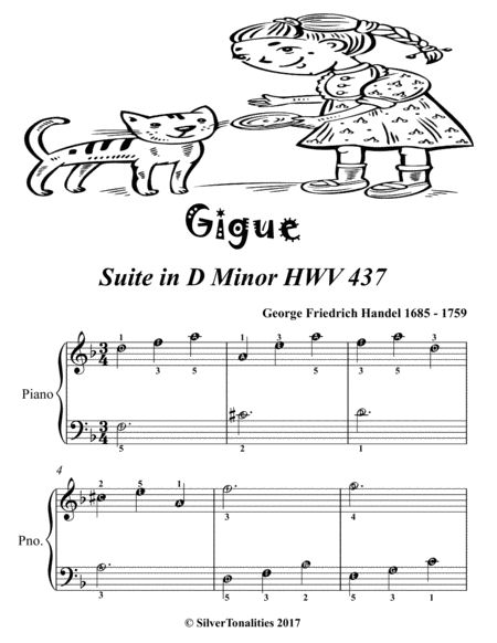 Gigue Suite In D Minor Hwv 437 Easiest Piano Sheet Music Tadpole Edition Page 2