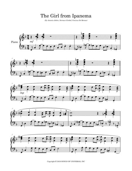 Girl From Ipanema Arranged For Piano In 7 4 Time Page 2