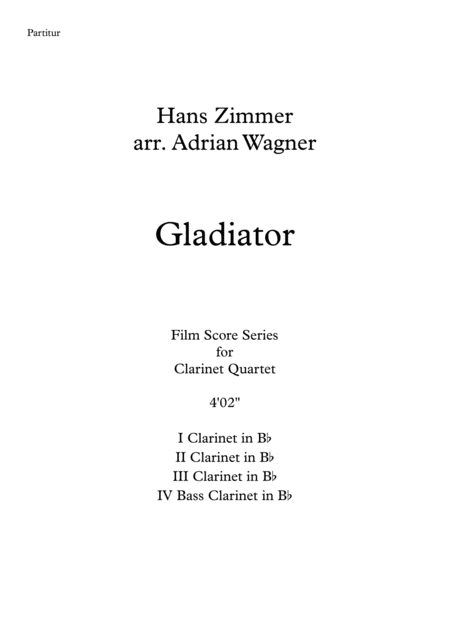 Gladiator Hans Zimmer Clarinet Quartet B Cl Arr Adrian Wagner Page 2