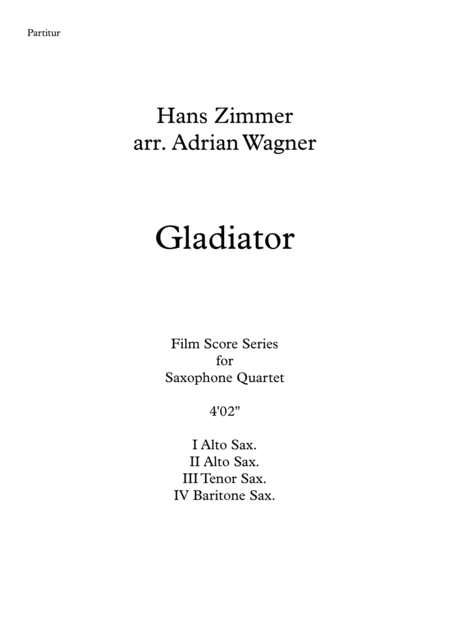 Gladiator Hans Zimmer Saxophone Quartet Aatb Arr Adrian Wagner Page 2