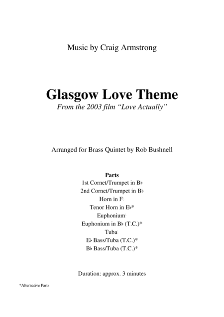 Glasgow Love Theme From The Film Love Actually Craig Armstrong Brass Quintet Page 2