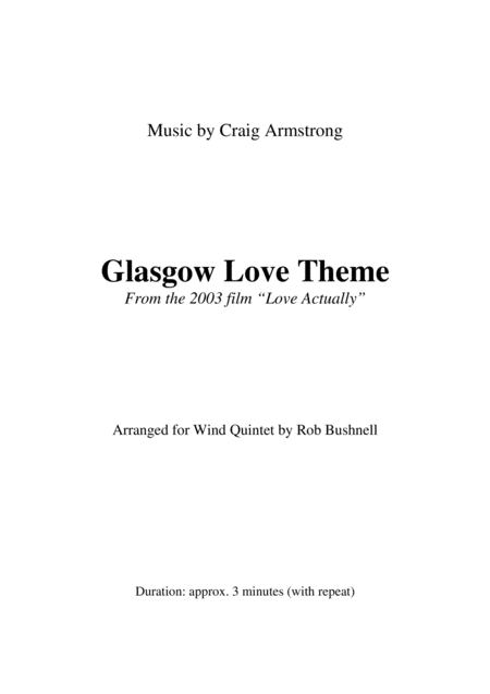 Glasgow Love Theme From The Film Love Actually Craig Armstrong Wind Quintet Page 2