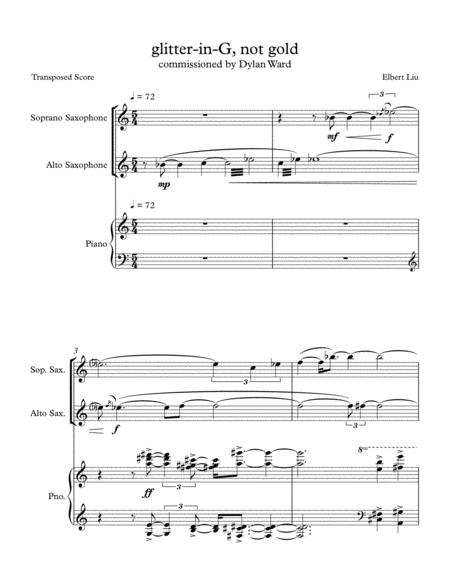 Glitter In G Not Gold For Soprano Saxophone Alto Saxophone And Piano Full Score Page 2