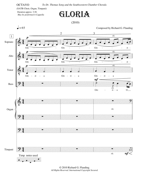 Gloria Choir Organ Timpani Page 2