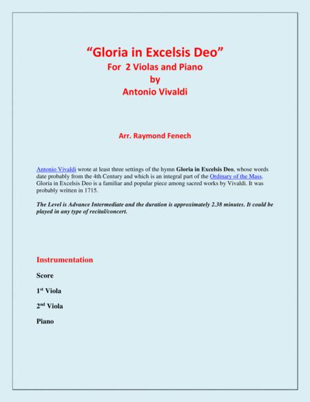 Gloria In Excelsis Deo 2 Violas And Piano Advanced Intermediate Chamber Music Page 2