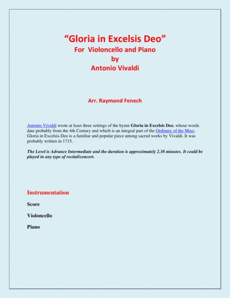 Gloria In Excelsis Deo Violoncello And Piano Advanced Intermediate Page 2