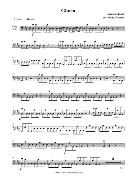 Gloria Intermediate Cello Page 2