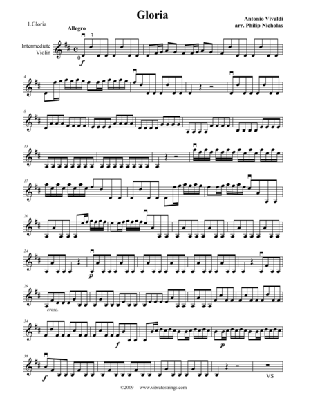 Gloria Intermediate Violin Page 2