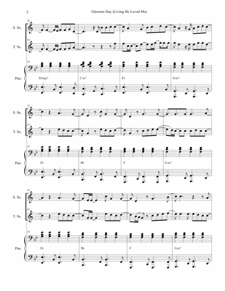 Glorious Day Living He Loved Me Duet For Soprano And Tenor Saxophone Page 2