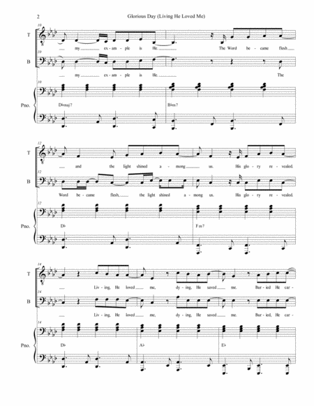 Glorious Day Living He Loved Me Duet For Tenor And Bass Solo Page 2