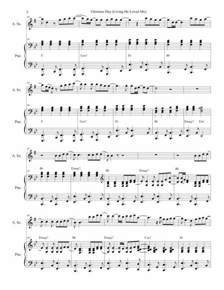 Glorious Day Living He Loved Me For Alto Saxophone And Piano Page 2