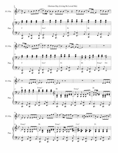 Glorious Day Living He Loved Me For Flute And Violin And Piano Page 2