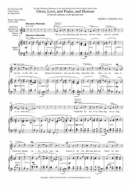 Glory Love And Praise And Honour Solo Unison Version Page 2