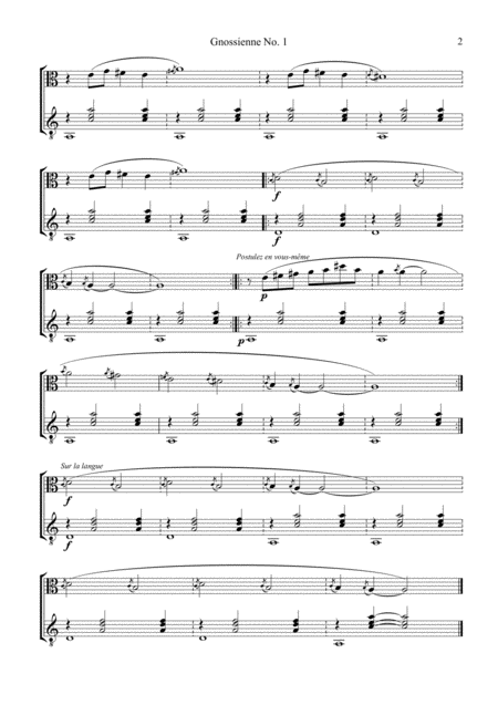 Gnossienne 1 2 3 5 For For Viola And Guitar Page 2