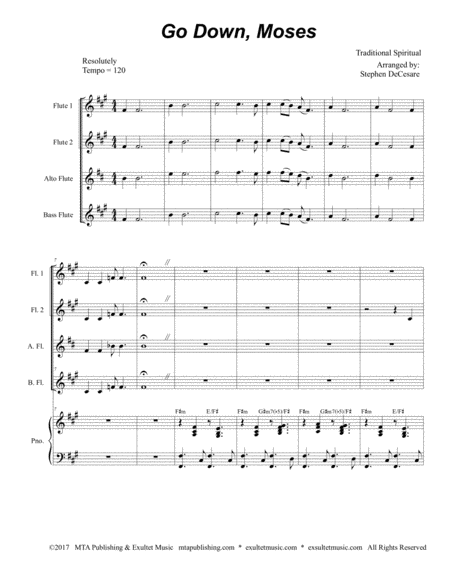 Go Down Moses For Flute Choir Page 2