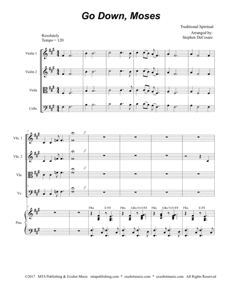 Go Down Moses For String Quartet Page 2