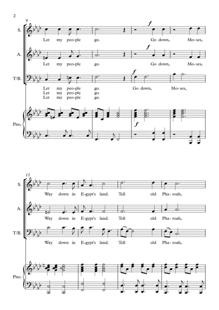 Go Down Moses Satb Page 2