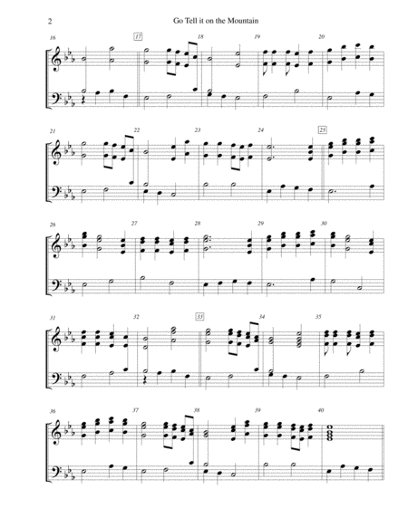 Go Tell It On The Mountain 3 Octave Handbell Choir Page 2