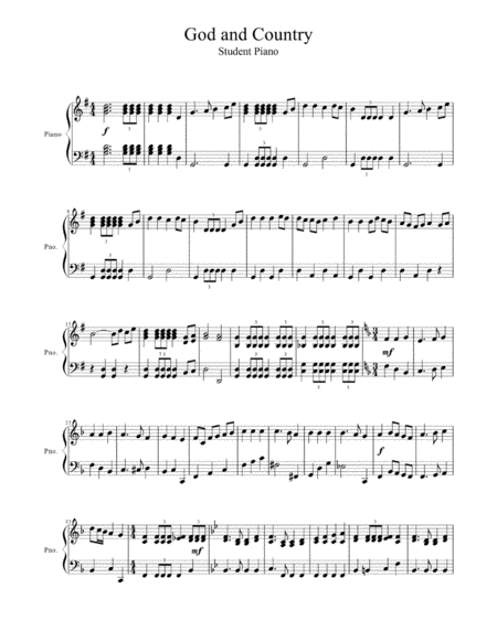 God And Country Second Student Piano Page 2