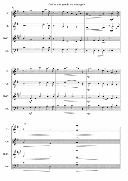 God Be With You Till We Meet Again For Wind Quartet Page 2