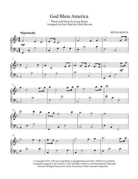 God Bless America An Easy Harp Arrangement Page 2