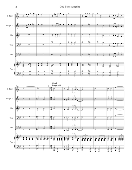 God Bless America Brass Quintet Page 2
